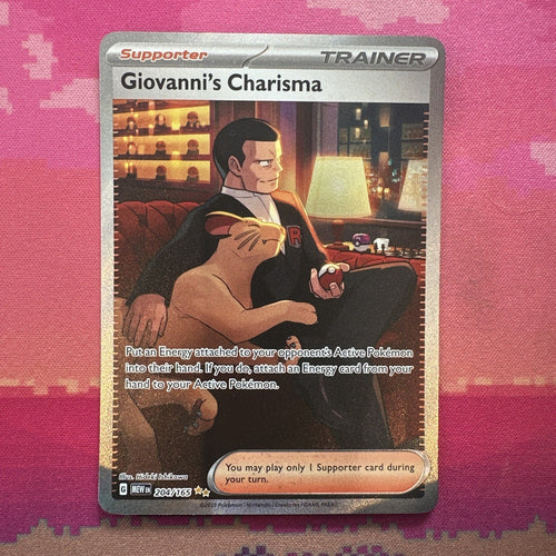 Pokemon Card Giovanni's Charisma 204/165 Special Illustration Rare Near Mint