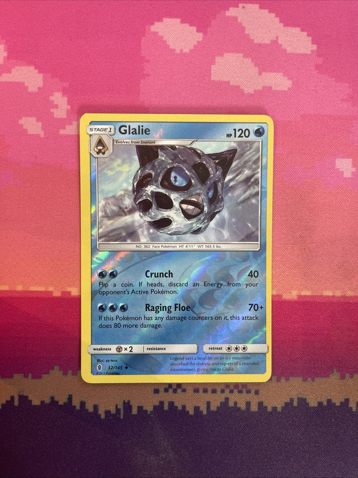 Pokemon Card Glalie Guardians Rising Reverse Holo Uncommon 32/145 Near Mint