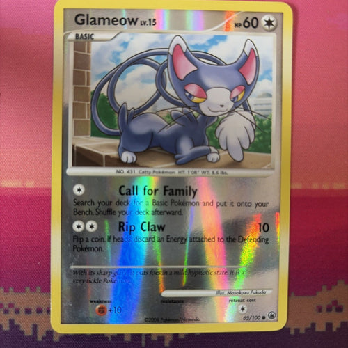 Pokemon Card Glameow LV.15 Majestic Dawn Reverse Holo 65/100 Near Mint