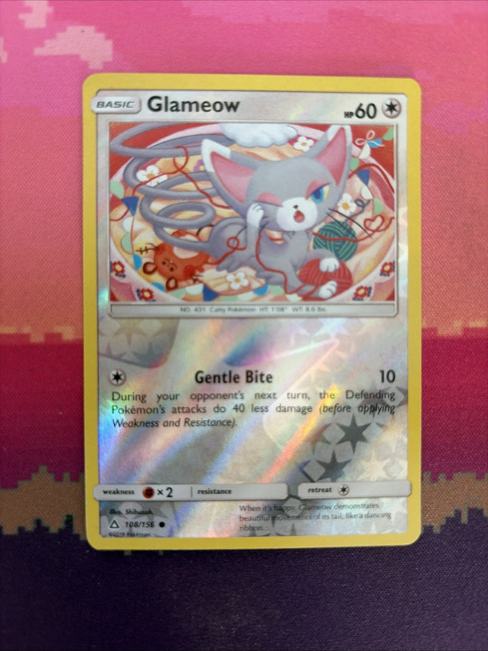 Pokemon Card Glameow Ultra Prism Reverse Holo Common 108/156 Near Mint