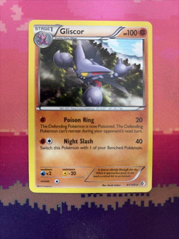 Pokemon Card Gliscor Boundaries Crossed Holo Rare 81/149 Near Mint