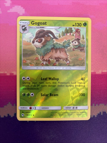 Pokemon Card Gogoat Lost Thunder Reverse Holo Uncommon 36/214 Near Mint