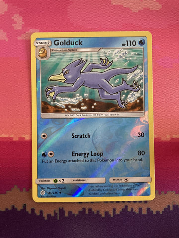 Pokemon Card Golduck Cosmic Eclipse Reverse Holo 41/236 Near Mint