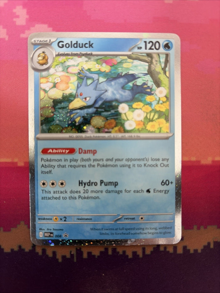 Pokemon Card Golduck Mega Evolution Promo Cosmo Holo 008 Near Mint