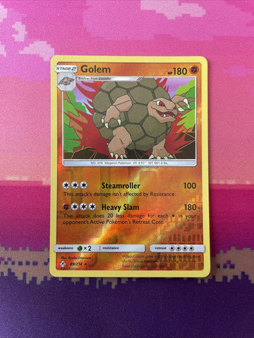 Pokemon Card Golem Unbroken Bonds Reverse Holo Rare 89/214 Near Mint