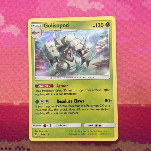 Pokemon Card Golisopod Guardians Rising Holo Rare 9/145 Near Mint