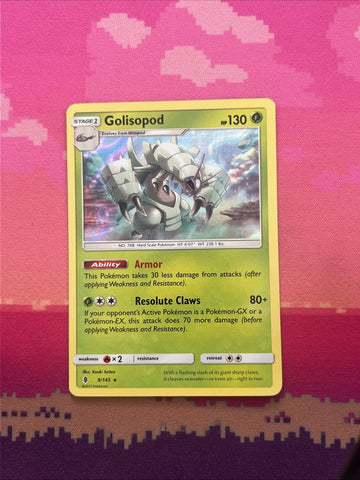 Pokemon Card Golisopod Guardians Rising Holo Rare 9/145 Near Mint