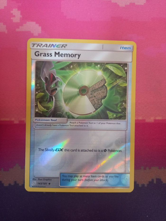 Pokemon card Grass Memory 143/181 Reverse Holo Team Up Near Mint