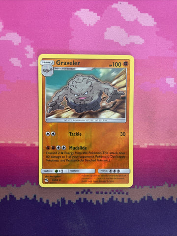 Pokemon Card Graveler Hidden Fates Reverse Holo Uncommon 34/68 Near Mint