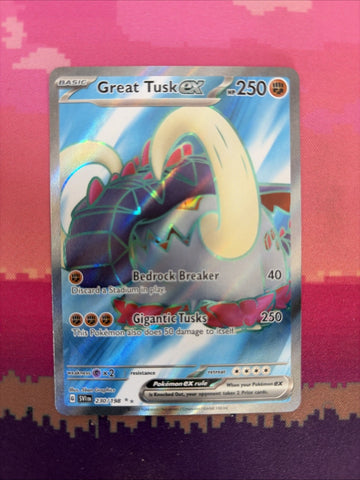 Pokemon Card Great Tusk ex 230/198 Ultra Rare Scarlet & Violet Near Mint