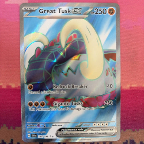 Pokemon Card Great Tusk ex 230/198 Ultra Rare Scarlet & Violet Near Mint