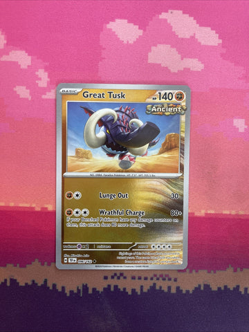 Pokemon Card Great Tusk Temporal Forces Reverse Holo Uncommon 096/162 Near Mint