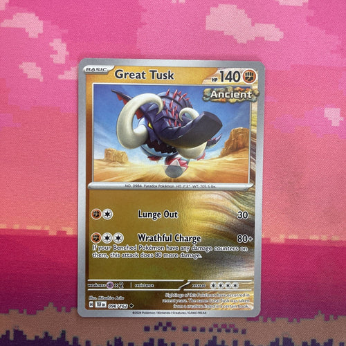 Pokemon Card Great Tusk Temporal Forces Reverse Holo Uncommon 096/162 Near Mint