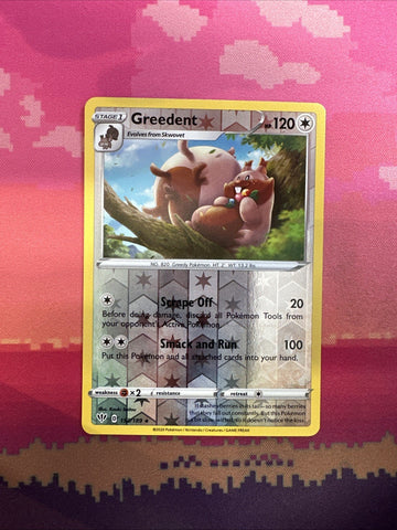 Pokemon Card Greedent Darkness Ablaze Reverse Holo Rare 153/189 Near Mint