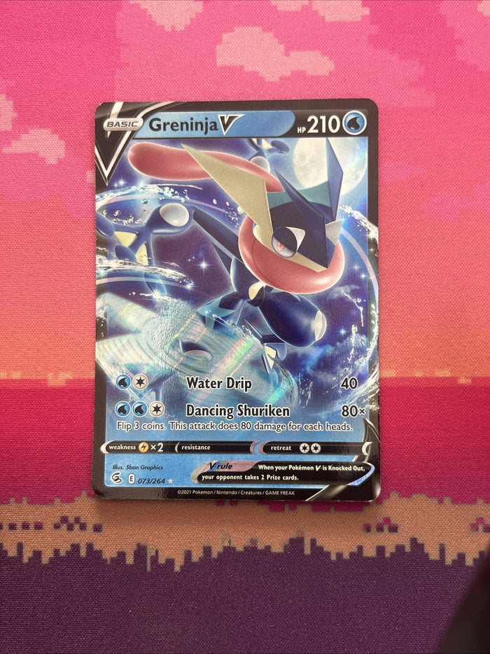 Pokemon Card Greninja V 073/264 Ultra Rare Fusion Strike Near Mint