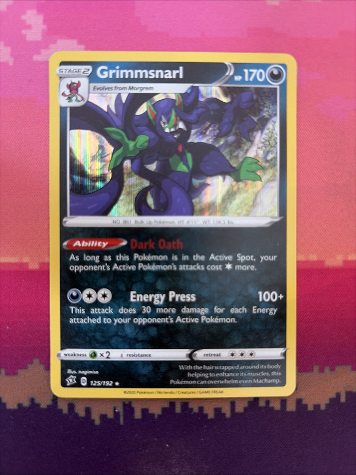 Pokemon Card Grimmsnarl Rebel Clash Holo Rare 125/192 Near Mint