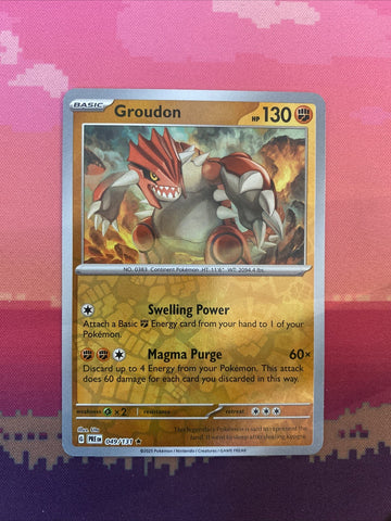Pokemon Card Groudon Prismatic Evolutions Reverse Holo Rare 049/131 NM