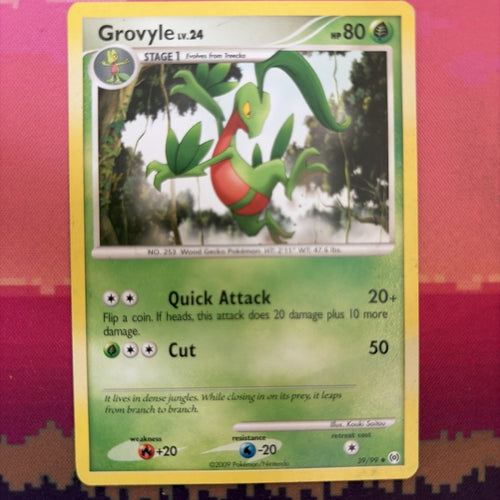 Pokemon Card Grovyle Arceus Uncommon 39/99 Near Mint