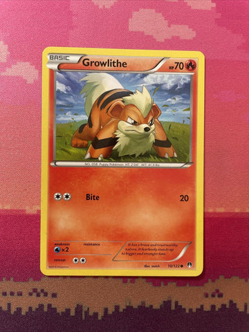 Pokemon Card Growlithe Breakpoint Common 10/122 Near Mint