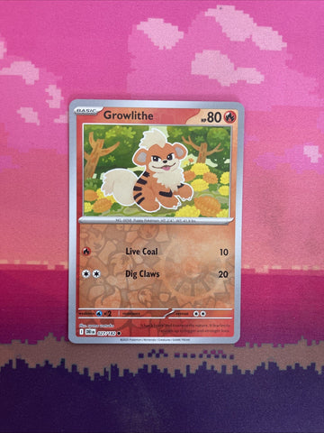 Pokemon Card Growlithe Destined Rivals Reverse Holo Common 027/182 Near Mint