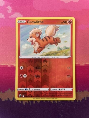 Pokemon Card Growlithe Silver Tempest Reverse Holo 019/195 Near Mint