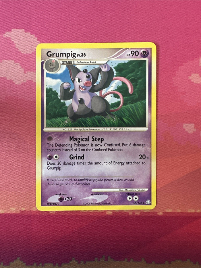 Pokemon Card Grumpig EX Legends Awakened Uncommon 56/146 Near Mint