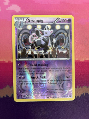 Pokemon Card Grumpig Fates Collide Reverse Holo Rare 31/124 Near Mint