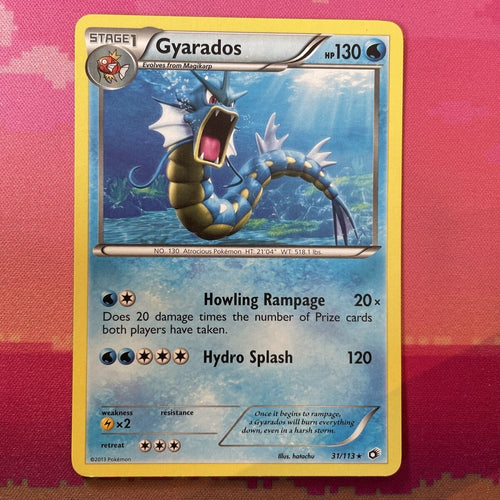 Pokemon Card Gyarados Legendary Treasures Rare 31/113 Near Mint