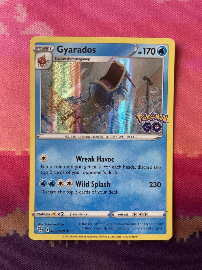 Pokemon Card Gyarados Pokemon Go Holo Rare 022/078 Near Mint