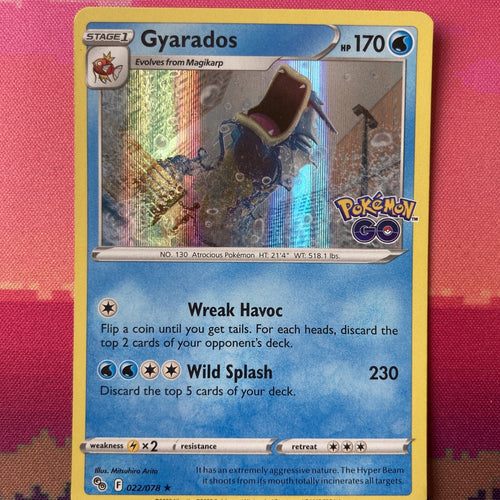 Pokemon Card Gyarados Pokemon Go Holo Rare 022/078 Near Mint