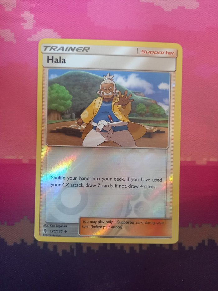 Pokemon card Hala 126/145 Reverse Holo Guardians Rising Near Mint