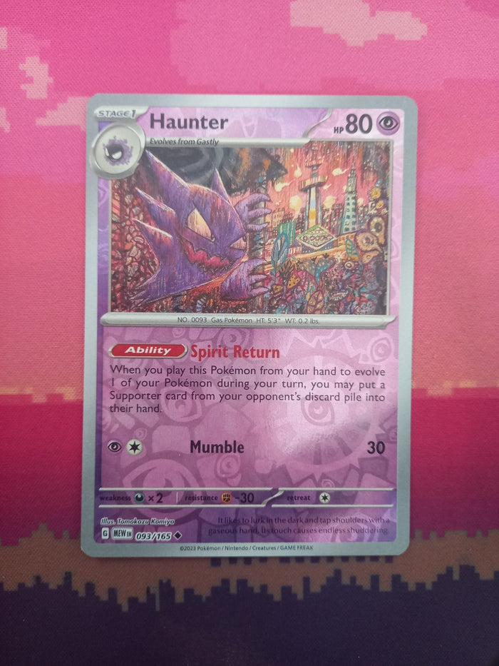 Pokemon Card Haunter Scarlet & Violet 151 Reverse Holo Uncommon 093/165 NM
