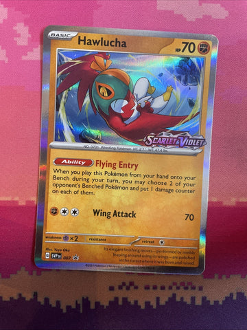 Pokemon Card Hawlucha 007 Black Star Promo STAMPED Scarlet & Violet Near Mint