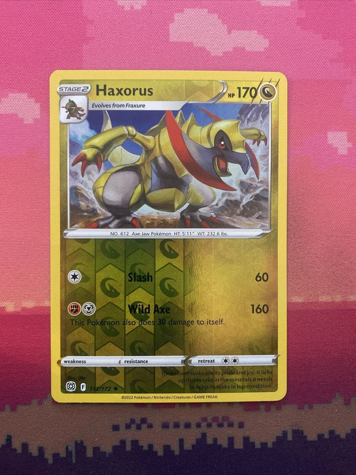 Pokemon Card Haxorus Brilliant Stars Reverse Holo Rare 112/172 NM