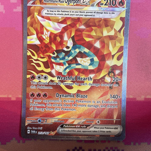 Pokemon Card Hearthflame Mask Ogerpon ex 212/167 Special Illustration Rare NM