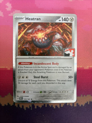 Pokemon Card Heatran Prize Pack Cosmo Holo Rare 123/167 Near Mint