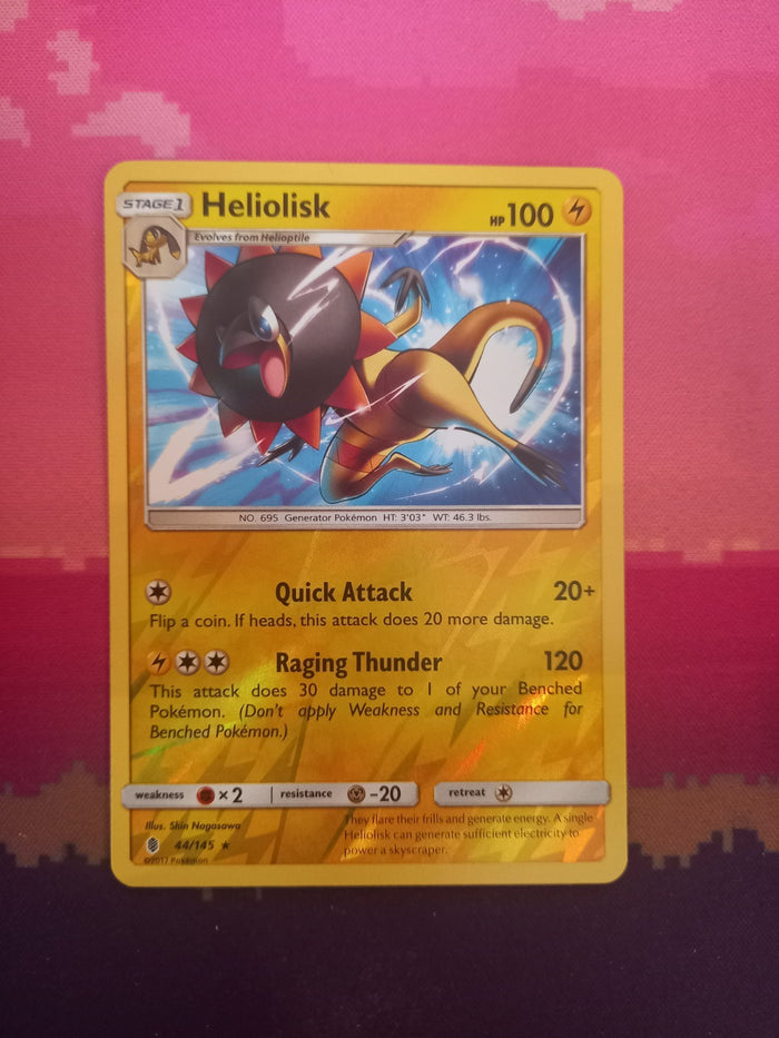 Pokemon card Heliolisk 44/145 Reverse Holo Guardians Rising Near Mint