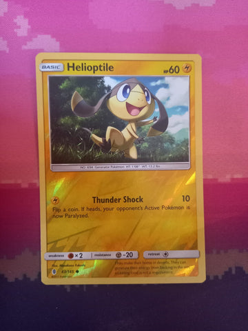 Pokemon card Helioptile 43/145 Reverse Holo Guardians Rising Near Mint
