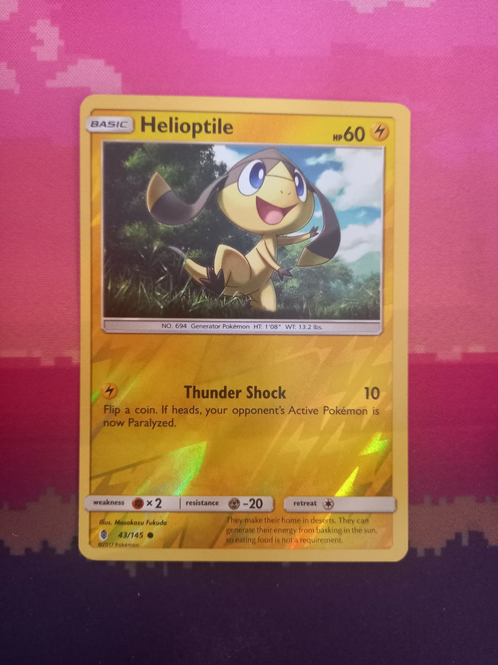 Pokemon card Helioptile 43/145 Reverse Holo Guardians Rising Near Mint