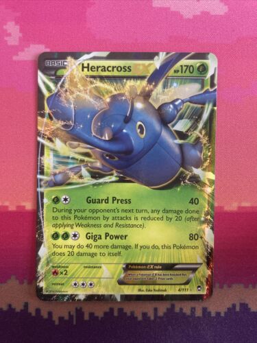 Pokemon Card Heracross EX 4/111 Ultra Rare Furious Fists Near Mint