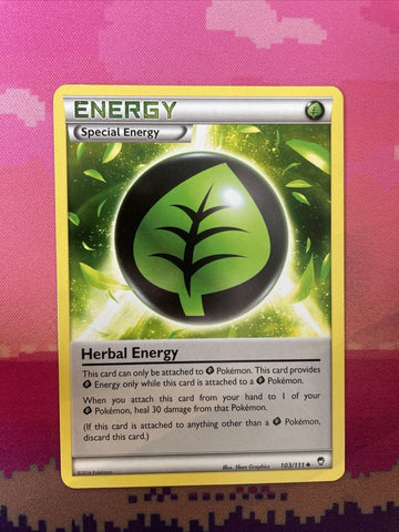 Pokemon Card Herbal Energy Furious Fists Uncommon 103/111 Near Mint