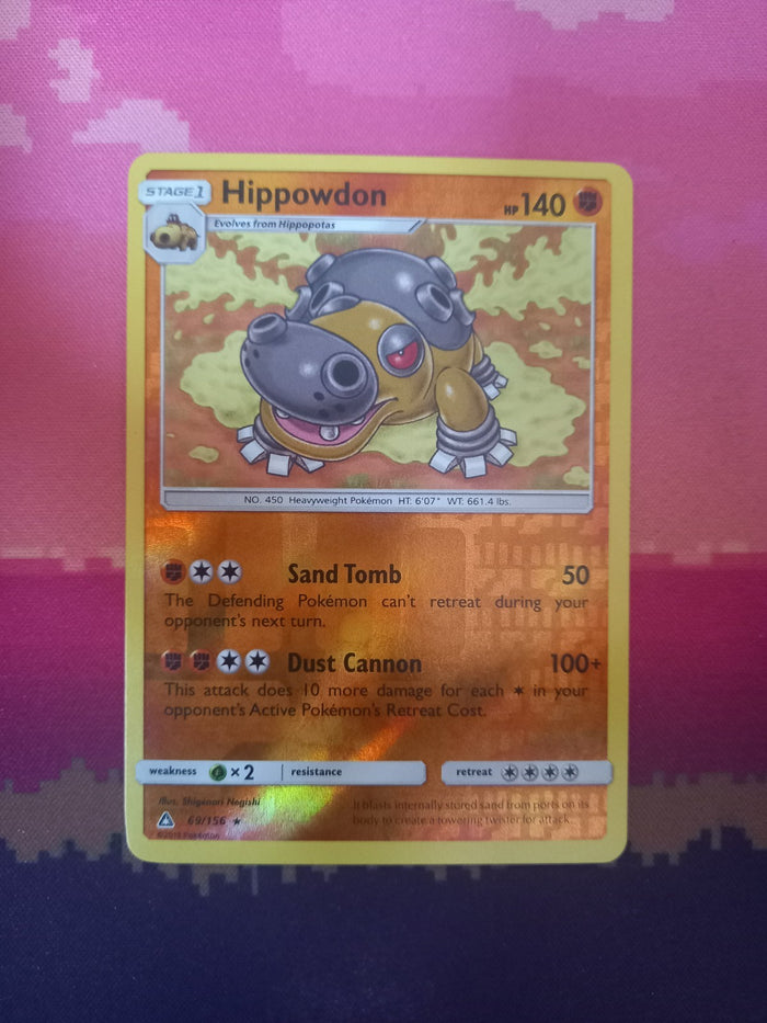 Pokemon card Hippowdon 69/156 Reverse Holo Ultra Prism Near Mint