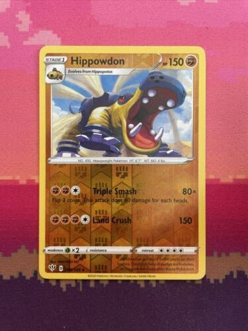 Pokemon Card Hippowdon Darkness Ablaze Reverse Holo Rare 094/189 Near Mint