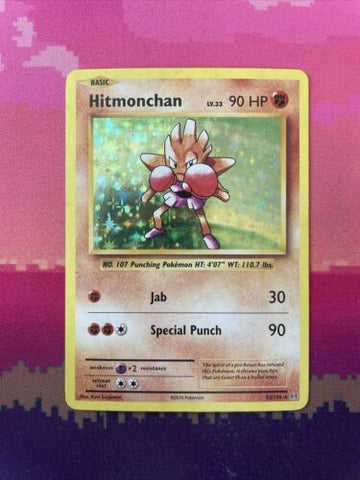 Pokemon Card Hitmonchan Evolutions Holo Rare 62/108 Near Mint