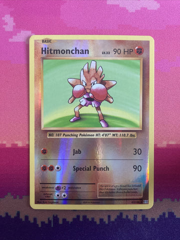 Pokemon Card Hitmonchan Evolutions Reverse Holo Rare 62/108 Near Mint