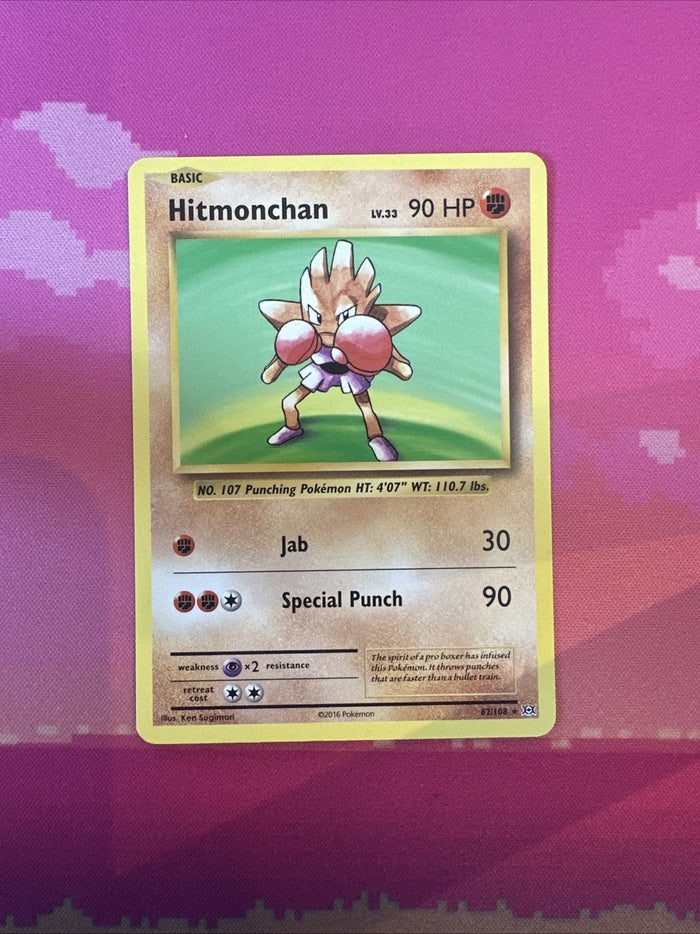 Pokemon Card Hitmonchan Evolutions Rare 62/108 NM