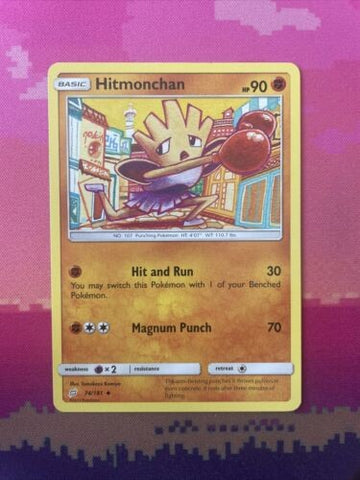 Pokemon Card Hitmonchan Team Up Uncommon 74/181 Near Mint
