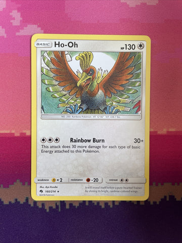 Pokemon Card Ho-Oh Lost Thunder Rare 160/214 Near Mint