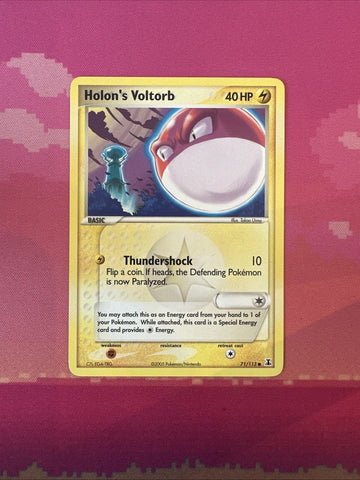 Pokemon Card Holon's Voltorb EX Delta Species 71/113 Near Mint