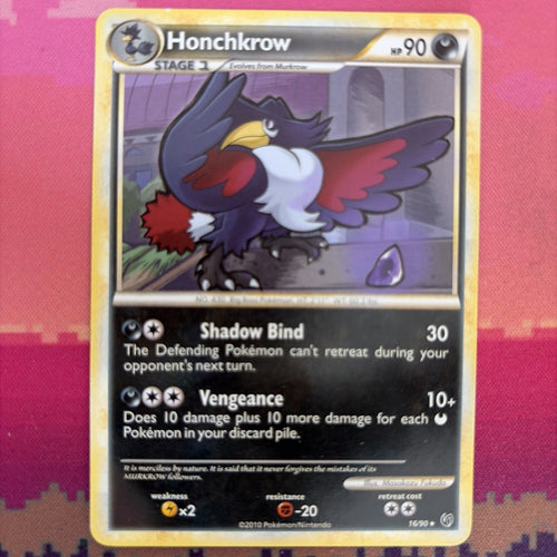 Pokemon Card Honchkrow Undaunted Rare 16/90 Near Mint